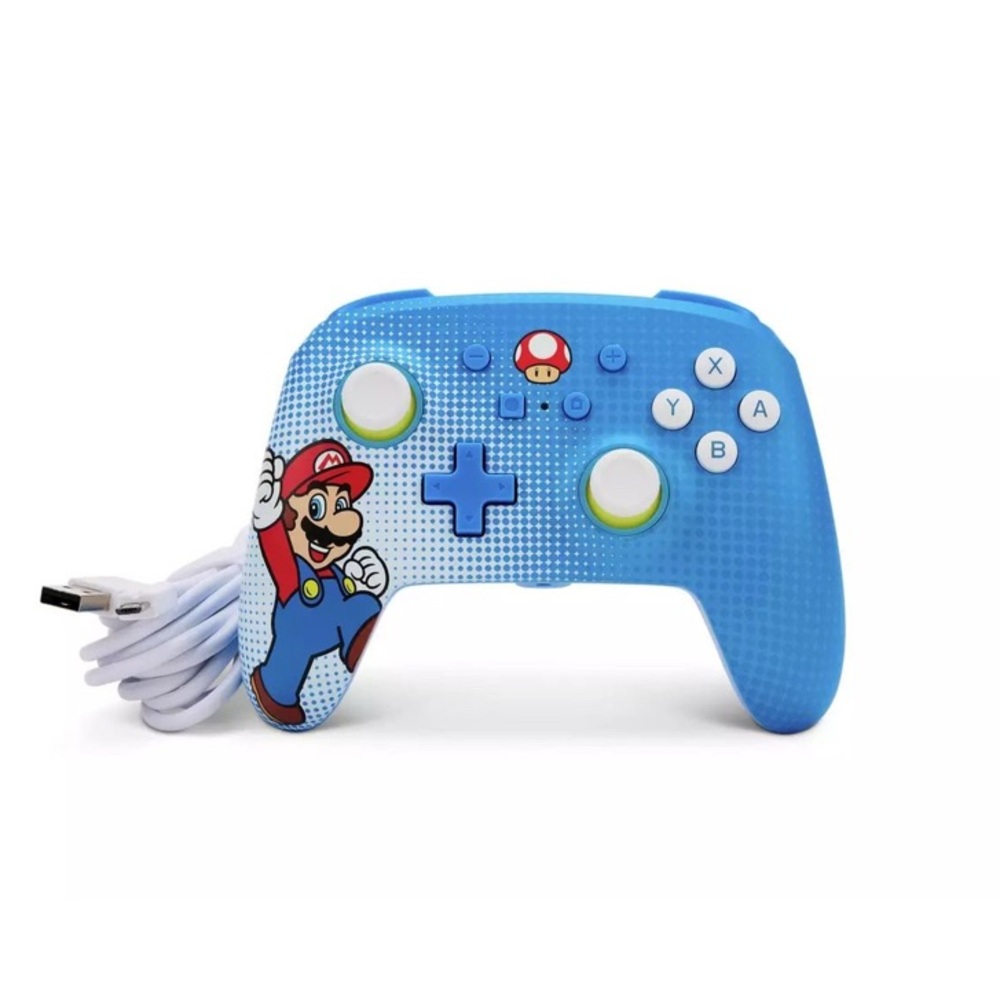 FREE SHIPPING! PowerA Nintendo Switch Enhanced Wired Controller - Blue Mario Pop